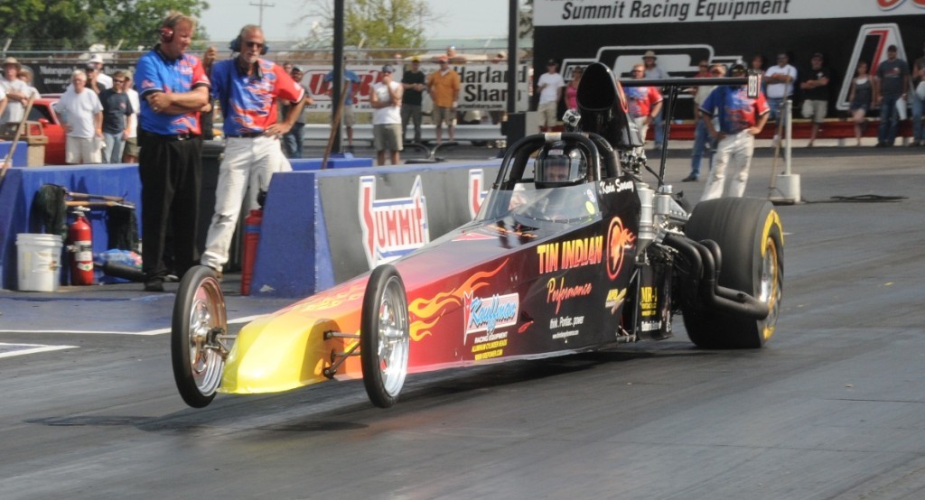 Kevin-Swaney-Tin-Indian-Performance-Pontiac-Powered-Dragster-wheels-up-launch